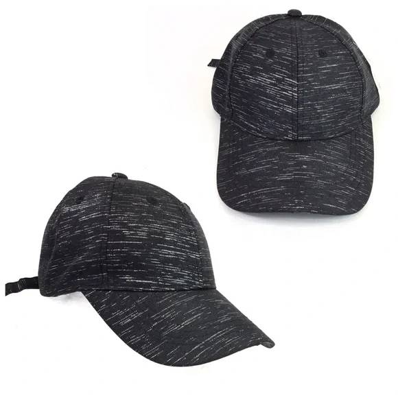 Textured Baseball Cap Casual Stylish Black & Silve - Picture 2 of 6